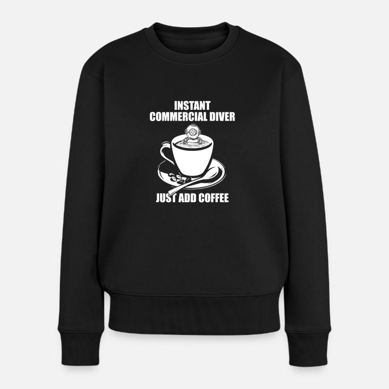Tauchen Taucher Kaffee Kommerzielles Tauchen - Frauen Premium Bio Pullover - Schwarz