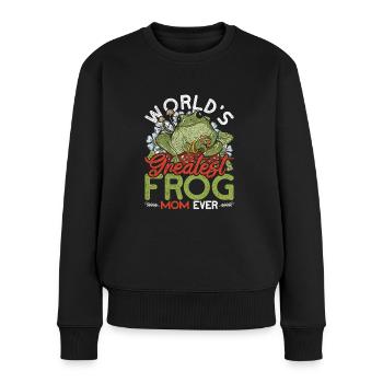 La plus grande maman grenouille du monde - Pull Premium bio Femme - noir - Devant - Julia (174cm)