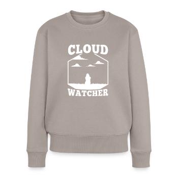 Cloud Watcher - Women's Premium Organic Jumper - taupe - Front - Julia (174cm)