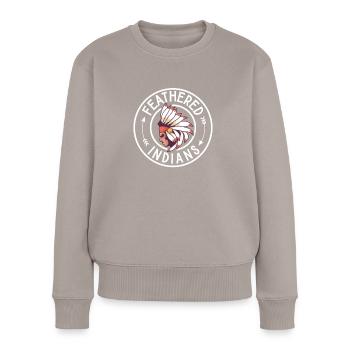 Indische Ureinwohner Geschichte Der Indigenen - Frauen Premium Bio Pullover - Taupe - Vorne - Julia (174cm)