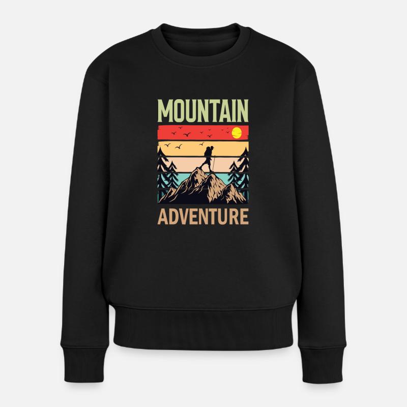 Wandern Wanderer Bergsteigen Bergsteiger Berge - Frauen Premium Bio Pullover - Schwarz