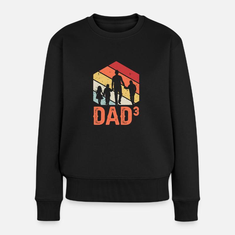 Dad High 3 - Frauen Premium Bio Pullover - Schwarz