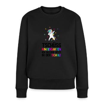 Einschulung Schulanfang Grundschule Erste Klasse - Frauen Premium Bio Pullover - Schwarz - Vorne - Julia (174cm)