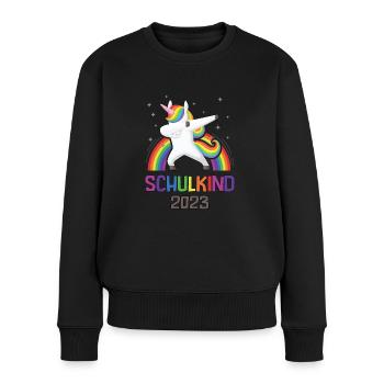 Einschulung Schulanfang Grundschule Erste Klasse - Frauen Premium Bio Pullover - Schwarz - Vorne - Julia (174cm)