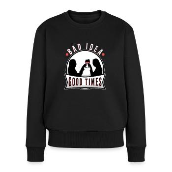 Mauvaise idée bons moments - Pull Premium bio Femme - noir - Devant - Julia (174cm)