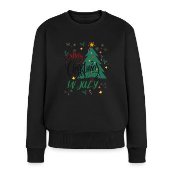 Weihnachten im Juli, Weihnachten, Weihnachtsbaum - Frauen Premium Bio Pullover - Schwarz - Vorne - Julia (174cm)