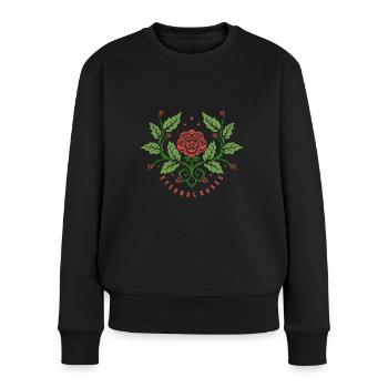 Ewige Rosen - Frauen Premium Bio Pullover - Schwarz - Vorne - Julia (174cm)