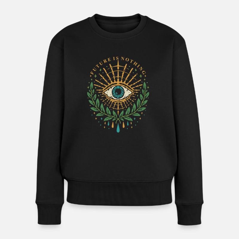 Augen des Horus - Frauen Premium Bio Pullover - Schwarz