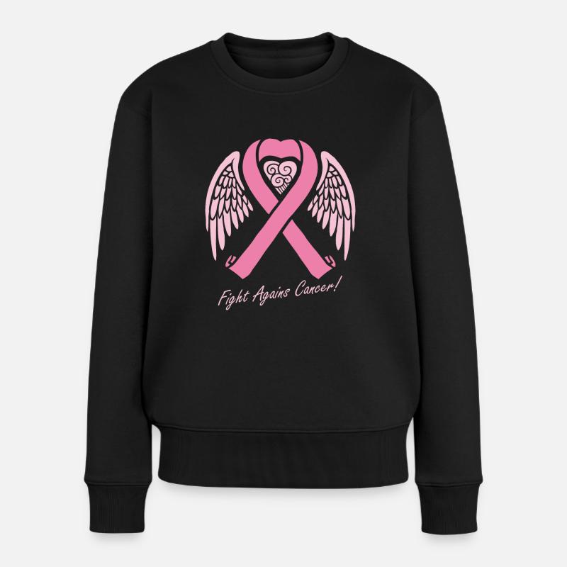 Kampf gegen Brustkrebs - Frauen Premium Bio Pullover - Schwarz