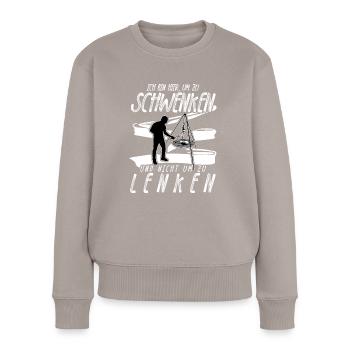 Schwenken Grillen Saarland Saarländer - Frauen Premium Bio Pullover - Taupe - Vorne - Julia (174cm)