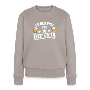 Bier Saufen Alkohol Junggesellenabschied - Frauen Premium Bio Pullover - Taupe - Vorne - Julia (174cm)