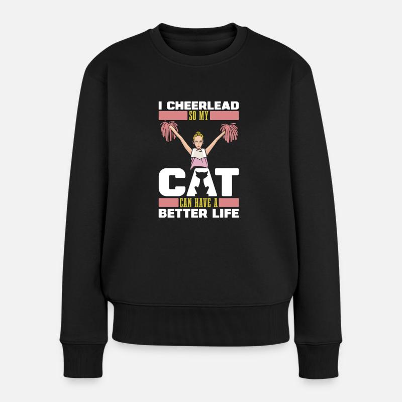 Cheerleader Cheerleading - Frauen Premium Bio Pullover - Schwarz