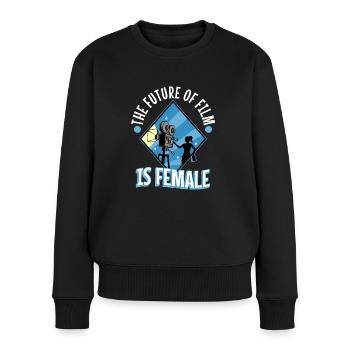 The Future Of Film Is Female - Frauen Premium Bio Pullover - Schwarz - Vorne - Julia (174cm)