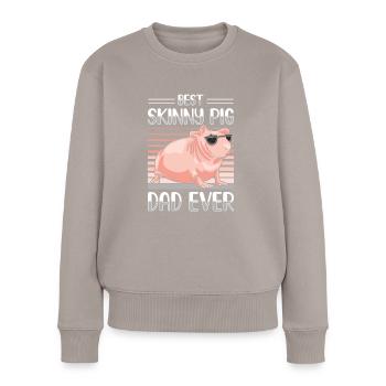 Haarloses Meerschweinchen Dünnes Schweinchen - Frauen Premium Bio Pullover - Taupe - Vorne - Julia (174cm)