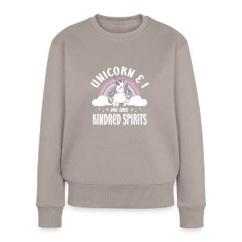 Vintage Rainbow Unicorn & I - Close Buddies Spirit - Pull Premium bio Femme - taupe - Devant - Julia (174cm)