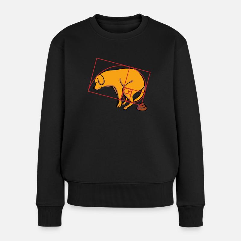 Fibonacci Goldener Schnitt Hund Meme - Frauen Premium Bio Pullover - Schwarz