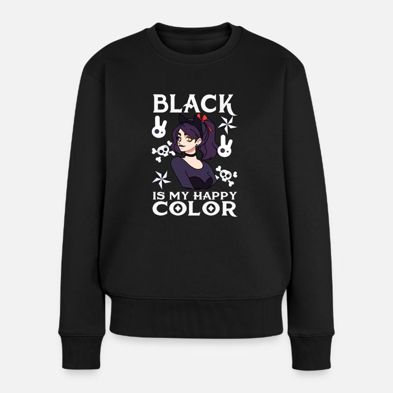 Lustige Gothic Goth - Frauen Premium Bio Pullover - Schwarz