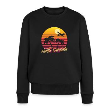 North Carolina - Frauen Premium Bio Pullover - Schwarz - Vorne - Julia (174cm)
