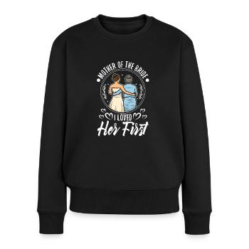 Mère de la mariée Je l’ai aimée en premier - Pull Premium bio Femme - noir - Devant - Julia (174cm)
