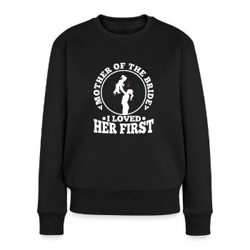 Mère de la mariée Je l’ai aimée en premier - Pull Premium bio Femme - noir - Devant - Julia (174cm)