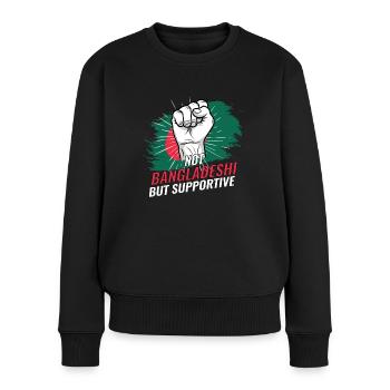 Pas bangladais mais un drapeau bangladais favorable - Pull Premium bio Femme - noir - Devant - Julia (174cm)