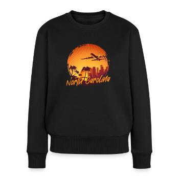 North Carolina - Frauen Premium Bio Pullover - Schwarz - Vorne - Julia (174cm)