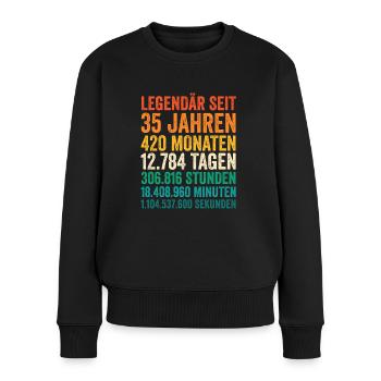 35 Jahre Fünfunddreißigster Geburtstag - Frauen Premium Bio Pullover - Schwarz - Vorne - Julia (174cm)