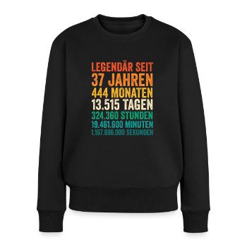 37 Jahre Siebenunddreißigster Geburtstag - Frauen Premium Bio Pullover - Schwarz - Vorne - Julia (174cm)