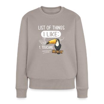 Toucan Bird Rainforest - Women's Premium Organic Jumper - taupe - Front - Julia (174cm)