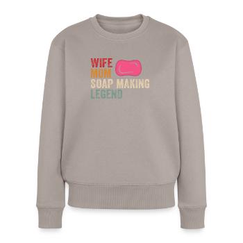 Fabricant de savon Soapologist - Pull Premium bio Femme - taupe - Devant - Julia (174cm)