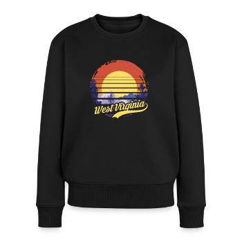 West Virginia - Frauen Premium Bio Pullover - Schwarz - Vorne - Julia (174cm)
