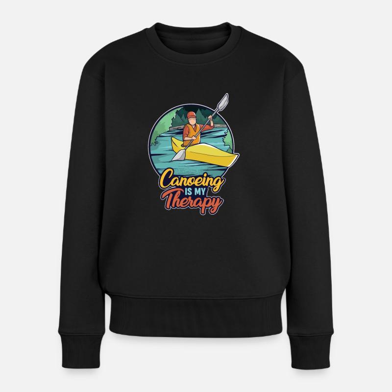 Le canoë est ma thérapie - Pull Premium bio Femme - noir