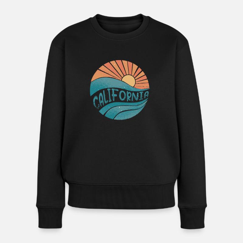 california - Frauen Premium Bio Pullover - Schwarz
