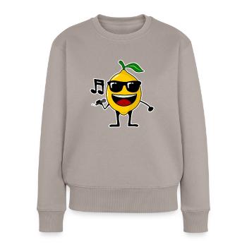 Zitrone singt Musik Zitronen - Frauen Premium Bio Pullover - Taupe - Vorne - Julia (174cm)