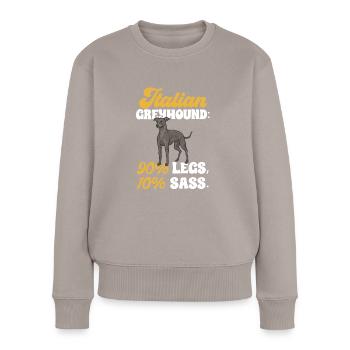 Lévrier italien Greyhound Chiens - Pull Premium bio Femme - taupe - Devant - Julia (174cm)