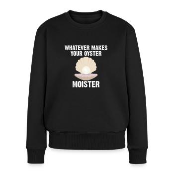 Auster schlürfen Meeresfrüchte - Frauen Premium Bio Pullover - Schwarz - Vorne - Julia (174cm)