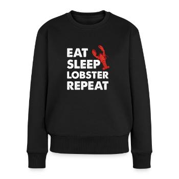 Hummer essen Meeresfrüchte Schalentier - Frauen Premium Bio Pullover - Schwarz - Vorne - Julia (174cm)