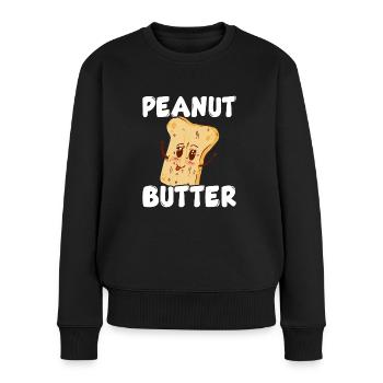 Erdnussbutter Toast Sandwich - Frauen Premium Bio Pullover - Schwarz - Vorne - Julia (174cm)