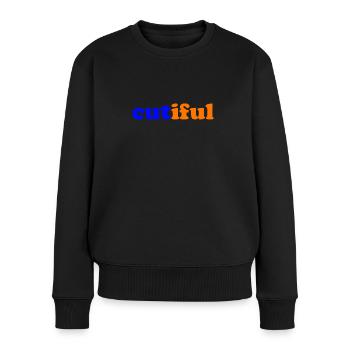 Cutiful My Blend Between Cute and Beautiful - Women's Premium Organic Jumper - black - Front - Julia (174cm)
