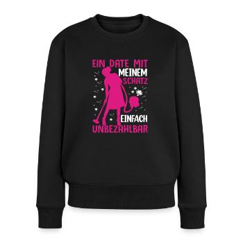 Geschenkidee für Hausfrauen - Frauen Premium Bio Pullover - Schwarz - Vorne - Julia (174cm)