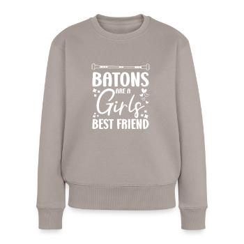 Baton Twirling Les matraques sont les meilleures amies des filles Twirl - Pull Premium bio Femme - taupe - Devant - Julia (174cm)
