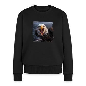 Alder Weißkopfseeadler Vogel SteinAdler - Frauen Premium Bio Pullover - Schwarz - Vorne - Julia (174cm)