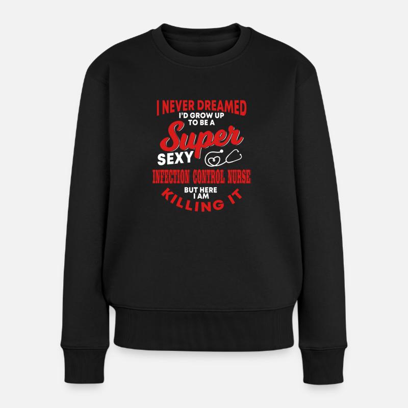 Lustige Hygiene Krankenschwester - Frauen Premium Bio Pullover - Schwarz