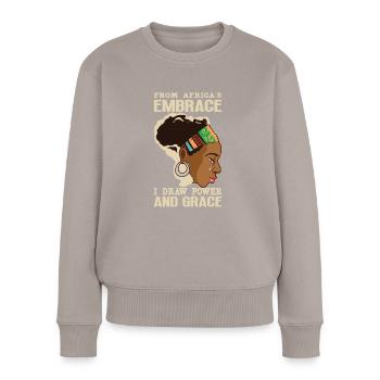 Afro Black Girl Pride Afro Girl Afrocentrique - Pull Premium bio Femme - taupe - Devant - Julia (174cm)