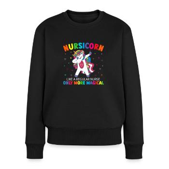 Krankenschwester mit Magie Krankenpflege - Frauen Premium Bio Pullover - Schwarz - Vorne - Julia (174cm)