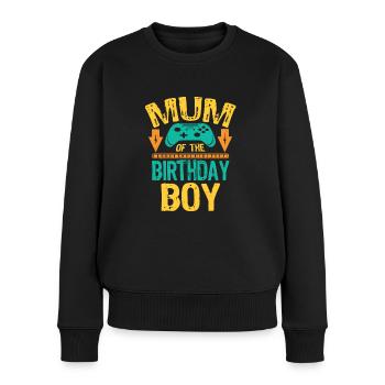 Maman de l’idée de famille de jeu de garçon d’anniversaire - Pull Premium bio Femme - noir - Devant - Julia (174cm)