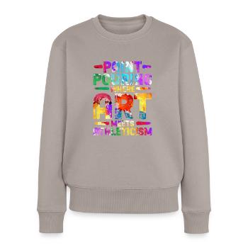 Fluid Painting Artist Art - Women's Premium Organic Jumper - taupe - Front - Julia (174cm)
