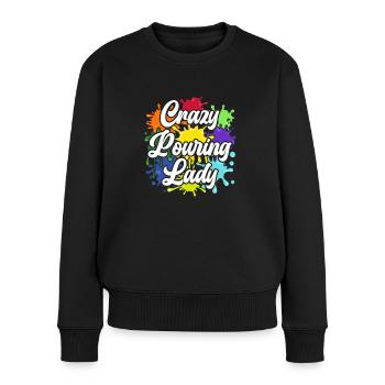 Fluid Painting Liquid Painting Crazy Pouring Lady - Women's Premium Organic Jumper - black - Front - Julia (174cm)