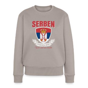 Serbie Drapeau serbe - Pull Premium bio Femme - taupe - Devant - Julia (174cm)