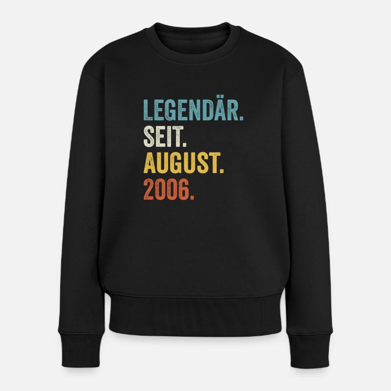 17. Geburtstag 17 Jahre Legendär Seit August 2006 - Frauen Premium Bio Pullover - Schwarz